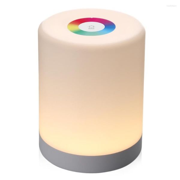 Luci notturne LED Touch Control Luce Dimmer a induzione Lampada da comodino intelligente Dimmerabile Cambia colore RGB Ricaricabile