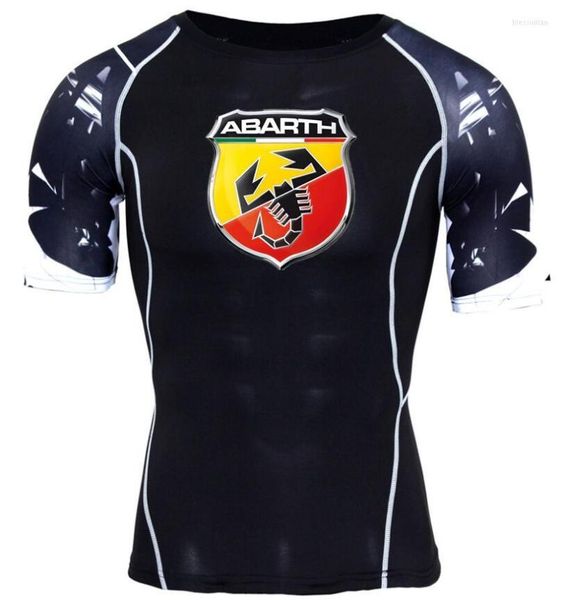 Magliette da uomo 2023 estate abarth marchio logo t-shirt a colori solidi camicia manica corta