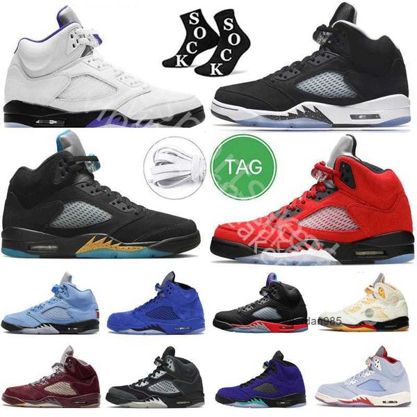 2023 Jade Horizon Jumpman 5s Herren-Basketballschuhe Concord Off Noir Racer Blue Green Bean Raging Bull UNC Blue Bird Oreo Sportschuhe Größe 13