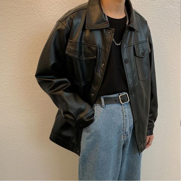 Herrenjacken Jacke Männer Gutaussehend High Street Hip Hop Kleidung Baggy Mode Stilvoll Lässig Ulzzang Teenager Dynamisch Schwarz Cool