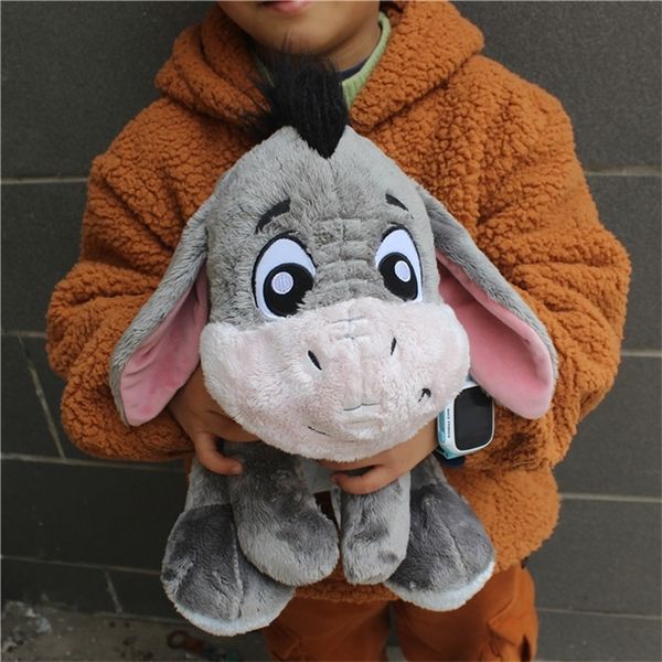 Bambole di peluche 28 cm Simpatico cartone animato Grigio Asino Roba animale Peluche Bambola Compleanno Collezione regalo per bambini 230210