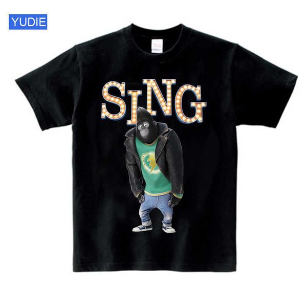 T-shirt Sing Movies Magliette Sing Kids Party Shirt Johnny Gorilla Shirt Bambini Summer T Shirt Ragazzi Ragazze Bambini Teen Boys Shirt Bambini T230209