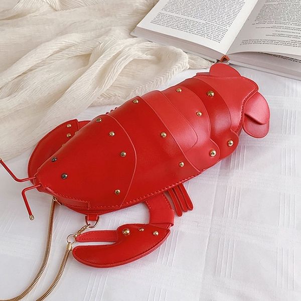 Borse da sera Fashion Cute Lobster Shape Women Shoulder PU Leather Crossbody per Fuuny Ladies Messenger 230210