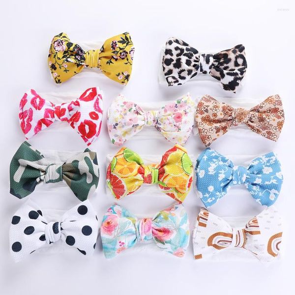 Acessórios para o cabelo frutas estampas de leopardo frutas Bandas de nylon brancas de nylon garotas meninas meninas dot flor de cabeça macia infantil