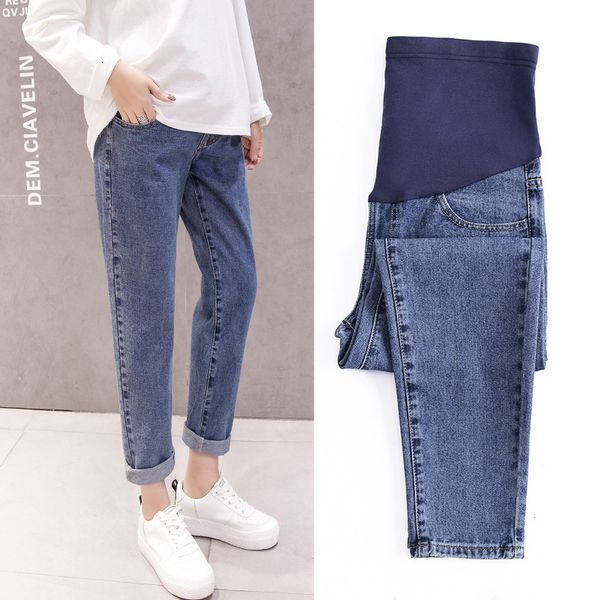 Calça de jeans feminina calça abdominal de jeans de jeans para mulheres grávidas Coloque as calças da cintura alta jeans 230211