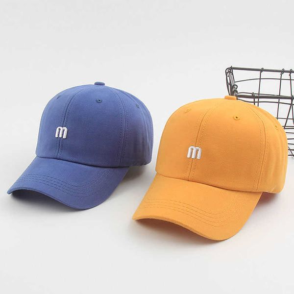 Ball Caps de estilo coreano Ins m letra bordada de beisebol chapéu de beisebol de verão feminino Moda macia tampo tampo colegial Estudante causal sunhat for Women G230209