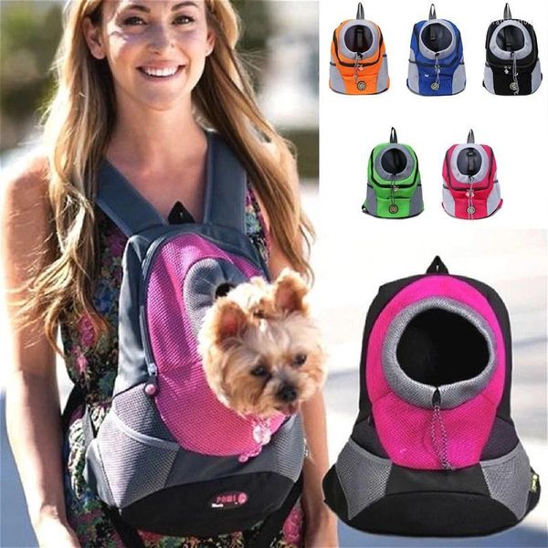 Hundewagensitzabdeckungen Haustierträger Katze Welpe Rucksack Tasche tragbare Reise vorne Mesh Outdoor Wanderkopf Out Double Schulter Sport Sling