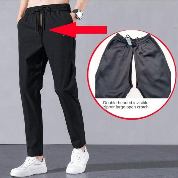 Pantaloni da uomo Sex Man Driver Outdoor con apertura sul cavallo Pantaloni Quick Unfix per lunghi viaggi Pee Excretion Pantaloni sportivi Trip Pene 230210