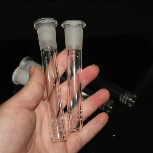 Venta al por mayor Hookah Difuso Glass Bong Downstem Replacement 18mm 14mm Slitted Down Stem Difusor Slider 3 pulgadas-6 pulgadas para cubiletes Tubos de agua de tubo recto