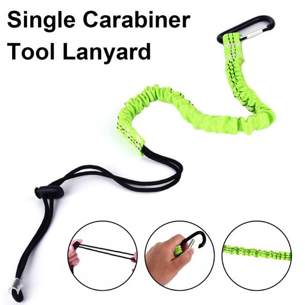 Kletternschnurschlangen und Gurtbetten Single Carabiner Tool Rescue Seil Lanyard Sicherheit elastisch mit einstellbarer Schleife für