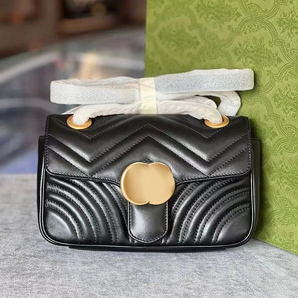 Luxuriöse Designer-Umhängetasche aus hochwertigem echtem Leder, Clutch-Umhängetaschen von Marmont, Damen- und Herren-Tragetaschen, modische Handtasche mit klassischer Kette, Wochenend-Umschlagtaschen