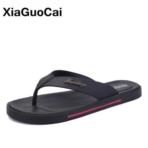 Hausschuhe 2021 Sommer Flip-Flops Neueste Mode Gummi Männer Hausschuhe Flache Sandalen Für Männer Casual Männer Thongs Strand Schuhe Hohe qualität R230208