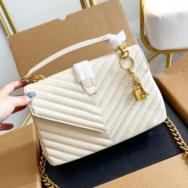 Bolsas de luxo Dsigner Clutch Shoulder Bags Caviar Lether Side Bags for Women College Quilted Small Crossbody Purses Mirror Quality Messenger bag