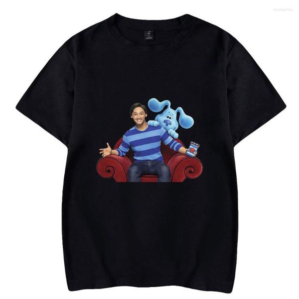 Erkek T Shirts Blue's Big City Adventure Film 2023 Karikatür Crewneck Kısa Kollu Tee Erkek Kadın T-Shirt Harajuku Street Giyim Komik