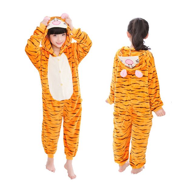 Pijama Kids Winter Stich pijamas crianças Tiger Sleepwear Unicorn Kigurumi macacão para meninos meninas Clannel Flannel Fantasia de bebê 230210