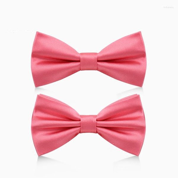 Bow Ties 2023 Brand Fashion Mashion's Doppio tessuto in tessuto chiaro Pink Pink Bowtie Fette di nozze farfalla formale cravatta con scatola regalo