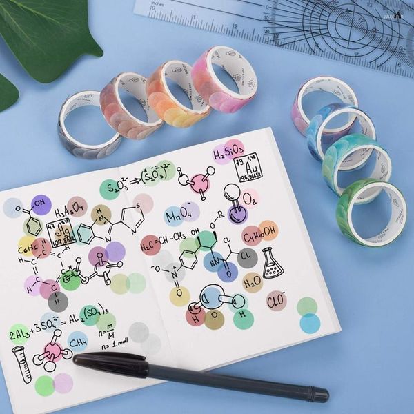 Подарочная упаковка 8 рулон Candy Color Dot Clear Sticker