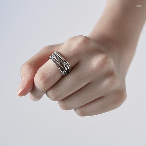Anéis de casamento Personalidade linhas de cadeia multicamada gótica para mulheres charme jóias de jóias de jóias de dedos abertos de dedos
