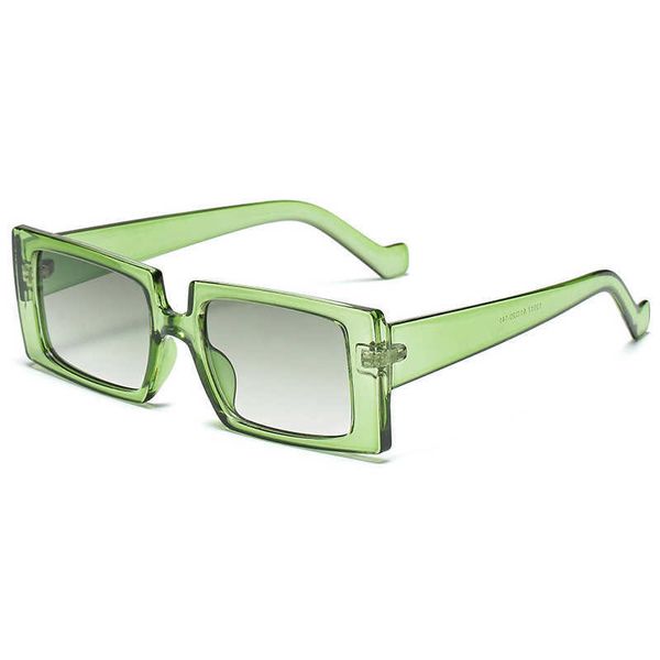 Güneş gözlükleri kare pembe moda güneş gözlüğü kadın retro marka gözlükleri kadın dikdörtgen gradyan renkleri leopar oculos de sol l2403