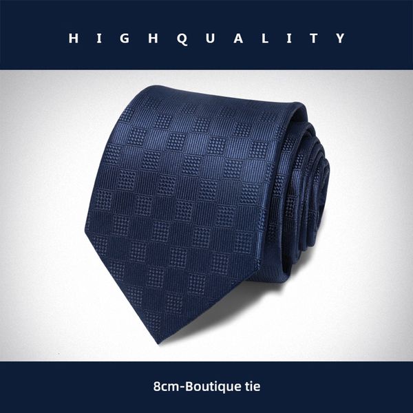 Bolo Ties Cravate à carreaux bleu pour hommes 8 CM Marque de luxe Cravates de haute qualité Robe d'affaires formelle Chemise Cravate Hommes Cadeau Cadeau Homme 230210