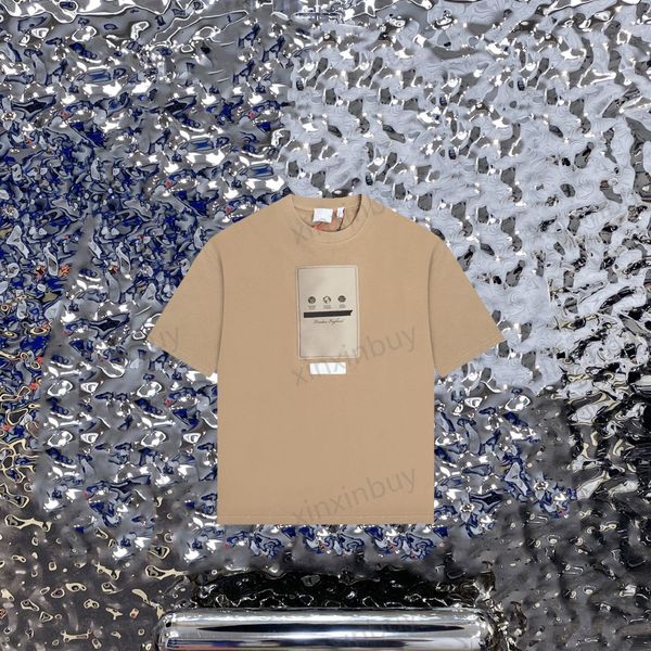 xinxinbuy Herren Designer T-Shirt 23SS Letters Patch England Kurzarm Baumwolle Damen Weiß Schwarz Khaki XS-L