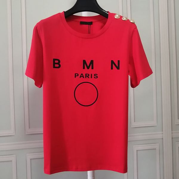 T-shirt da uomo Francia T-shirt da uomo Stampate Moda Uomo T-shirt con bottoni in metallo T-shirt casual in cotone di alta qualità Manica corta Hip Hop Streetwear Parigi Magliette J4vs