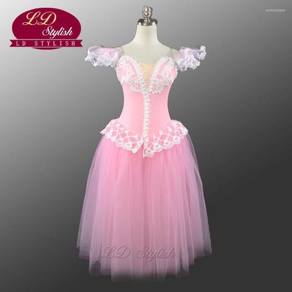 Stage desgaste Profissional Pink Ballet Tutu Trajes para garotas Dançando vestido lindo garota romântica vendendo LD0002D