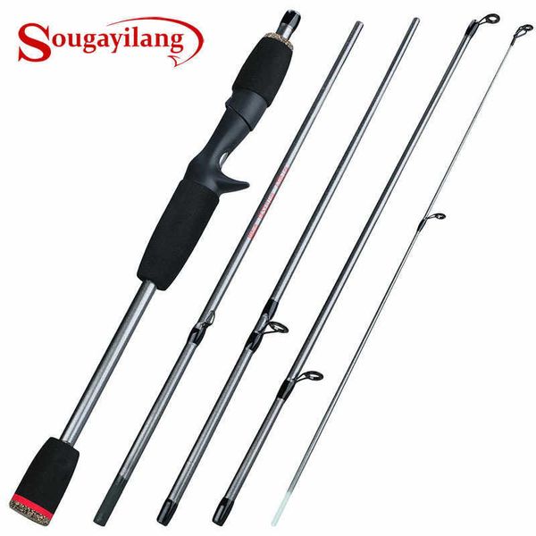 Canne da pesca per barche Sougayilang 5 sezioni Spinning Casting Canne da pesca velocissime Fibra di carbonio ultraleggera per viaggi Pesca d'acqua dolce Pesca J230211