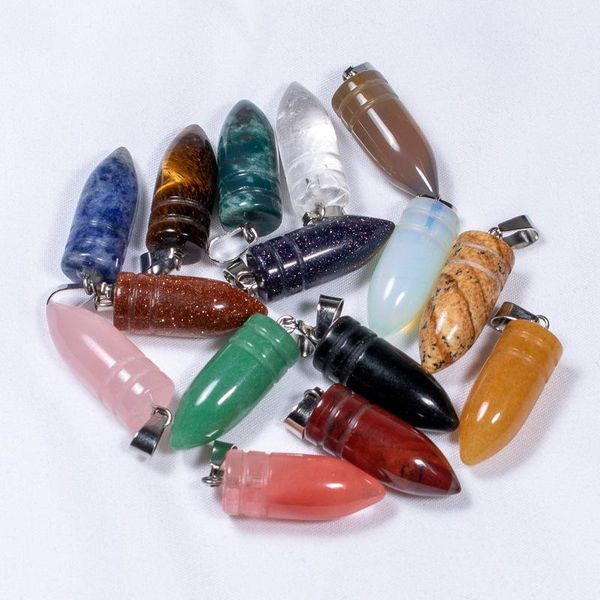 Colares de pendentes livres a partir de 6pcs Cristal de cristal de cristal natural terapia de colar de cura de cura de adivinhação Chakra balanceamento de joalheria NE