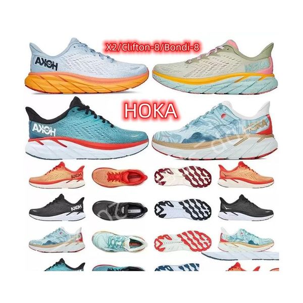 Scarpe eleganti Hoka One Running Designer Carbon X2 Clifton 8 Shock Absorbing Road Bondi Uomo Donna Fresh Foam Tralight Intersuola Platfor Dhnro