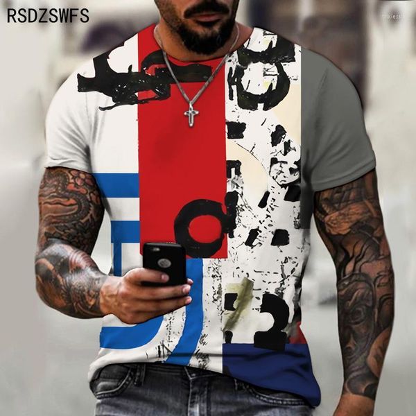 T-shirt da uomo 2023 T-shirt a maniche corte vintage oversize da uomo estivo T-shirt stampate etniche tie-dye di moda Harajuku BYCK Abbigliamento di marca