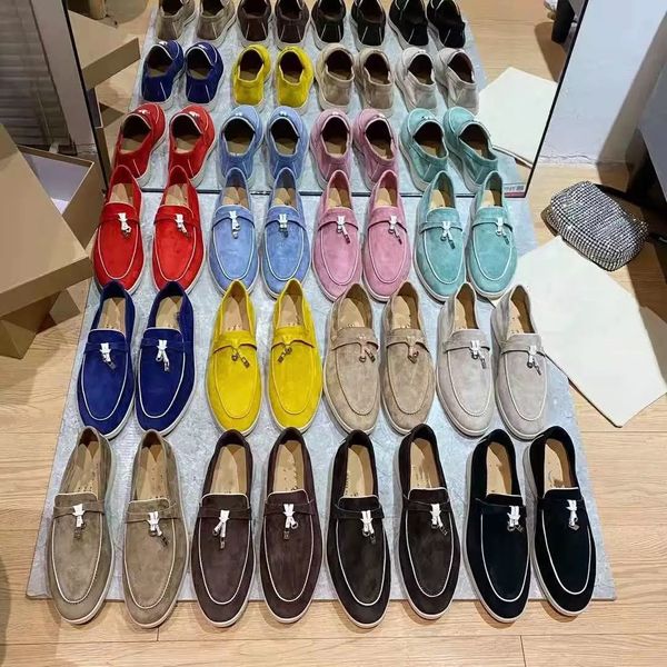 2023 S Lily Loafers Shoes Lady Lazy Business Casual Flat Walk Slip-On Trend Женщины Замша