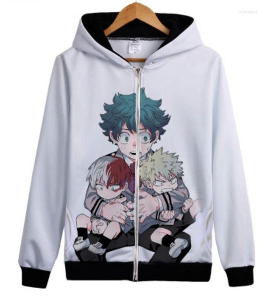 Felpe con cappuccio da uomo My Boku No Hero Academia Midoriya Izuku Costume Cosplay Giacca con cappuccio Giacca con cerniera