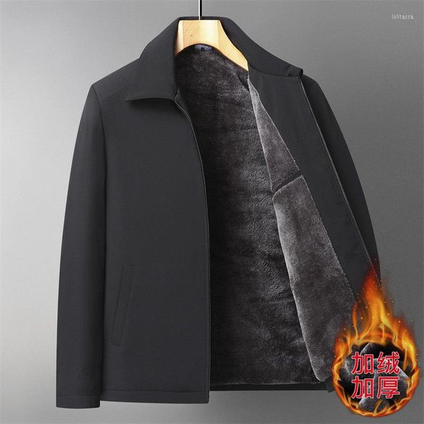 Giacche da uomo Inverno Uomo Abbigliamento di marca In pile Cerniera Oversize Giacche a vento All'aperto Capispalla casual Cappotti maschili Bomber Business Pesante