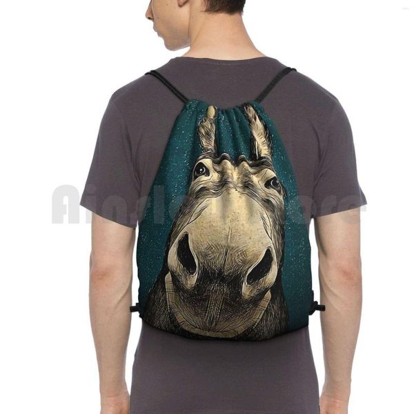 Zaino Donkey Hello Sweet Cheeks Borsa con coulisse Equitazione Arrampicata Palestra Animali Animali Cavallo Nices Cool Love Funny Fun