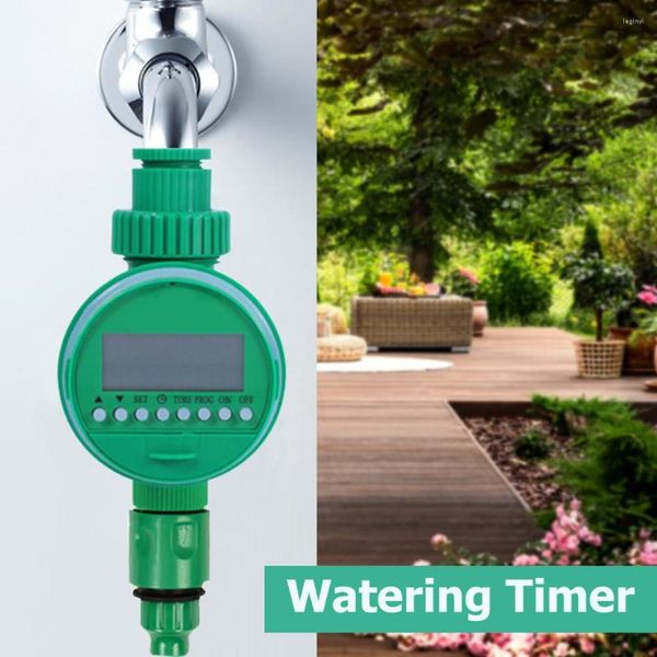 Equipos de riego Dispositivo de control de agua con pantalla LCD Temporizador de jardín Automático al aire libre Durable Verde Portátil Inteligente para invernadero