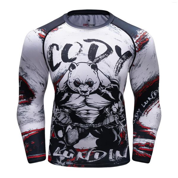 Herren-T-Shirts Großhandel Sportbekleidung Benutzerdefinierter sublimierter bedruckter Rashguard Vollsublimation Männer Langarm-Kompression