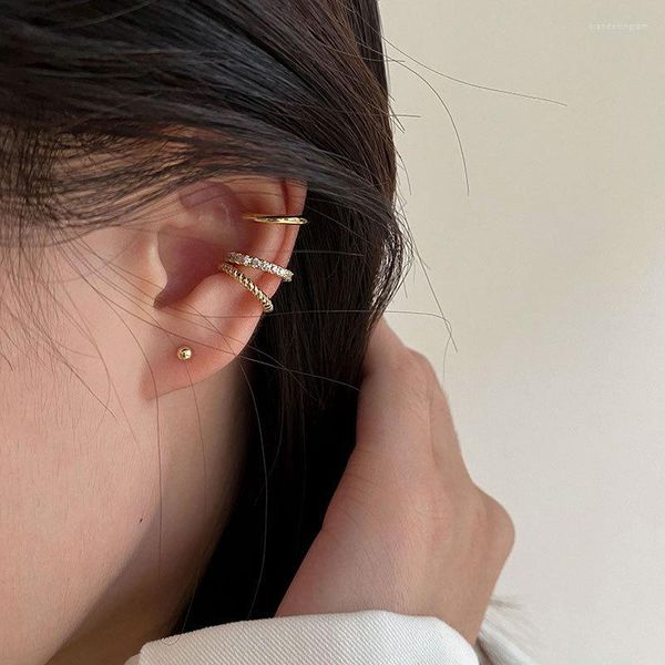 Orecchini a bottone 3 pezzi / set clip orecchino per donna unisex minimalista moda cartilagine cerchio imposta polsino dell'orecchio falso piercing clip su