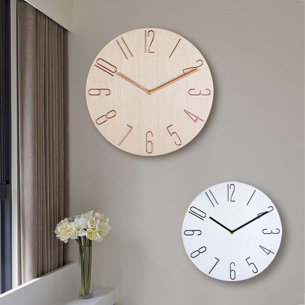 Duvar saatleri saat modern tasarım kısa 12 inç cam ayna basit büyük sessiz ikinci tarama hareket sessiz oturma odası yatak odası ev dekorwall