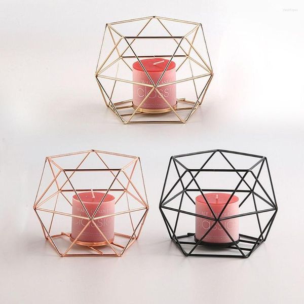 Titulares de velas decoração de casa 3D Centerpieces Holder Telder Tea Light Geométrico Candlestick