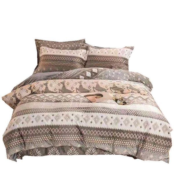 Conjunto de roupas de cama Conjunto de têxteis de cama 6D Velvo esculpido Double Face Double Inverno de flanela de cristal espessada leite de coral 4 peças