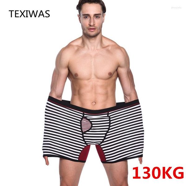 Unterhosen TEXIWAS Verkaufen Qualität Mode Sexy Mr Unterwäsche Männer Lange Boxershorts Baumwolle Männliche Höschen Herren Große Größe Unterhose Fett