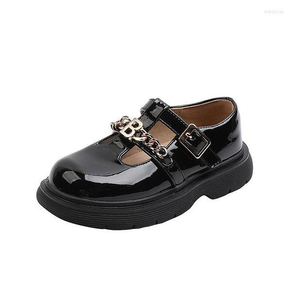 Flat Shoes Fashion 2023 Kinder pu Chian Leder für Schulmädchen weich