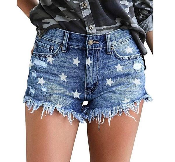 Jeans Summer Women's Shorts New European American jeans strappati pantaloni caldi da discoteca sexy 668H2