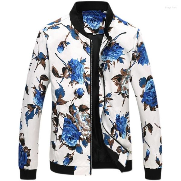 Мужские куртки 2023 Spring Print Fashion Slim Fit Mens Casual Bomber Jacket Cardigan Coats Big Size 6xl Vurfeed Breaker