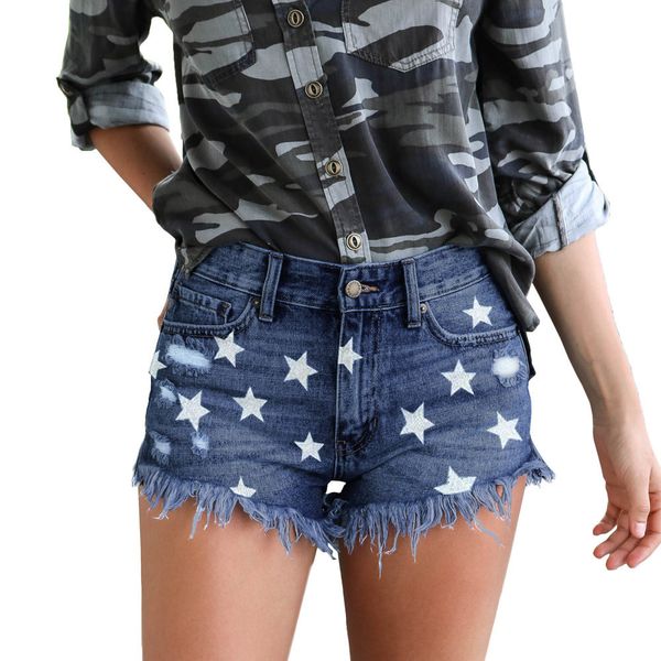 Jeans Sommer Damen Shorts Neue europäische amerikanische zerrissene Jeans sexy Nachtclub Hotpants 668H1