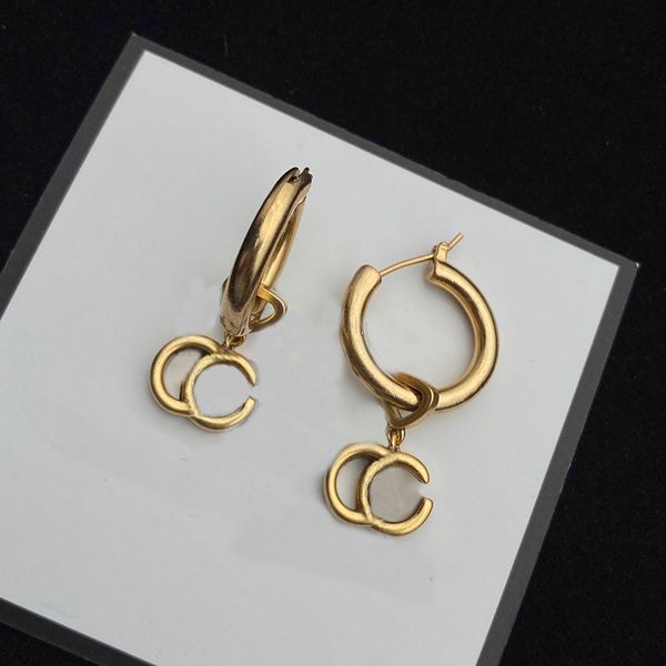Brincos de ouro de grife de garanh￣o para pingentes femininos Brincho j￳ias de j￳ias de moda de orelha g brinco de gorrose bri￡rios de mulheres 2302114d