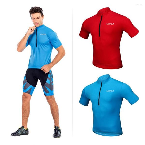 Jackets de corrida LIXADA MEN RÁPIDO DE ACIMENTAÇÃO DO BIGUELA DO MENINO CILTA DE MANAGEM CÍTULA CICLISMO Jersey Tops Roupas de verão Breathable Breathable