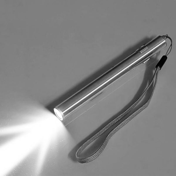 Taschenlampen Taschenlampen Energiesparende tragbare professionelle handliche Stiftleuchte USB wiederaufladbare Mini-LED-Taschenlampe mit Edelstahl-ClipTaschenlampen