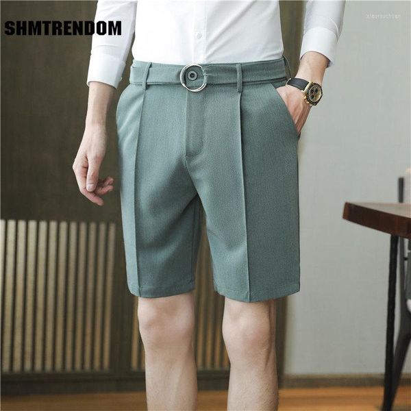 Pantalones cortos para hombre 2023 plisados para hombre verano blanco moda coreana ropa de trabajo informal transpirable comodidad Slim Fit Bermudas